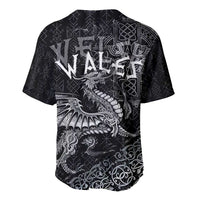 Welsh Celtic Culture Baseball Jersey Wales Y Ddraig Goch with Runes Symbols - Wonder Print Shop
