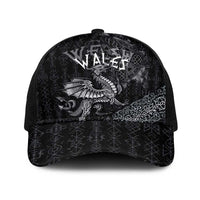 Welsh Celtic Culture Baseball Net Cap Wales Y Ddraig Goch with Runes Symbols - Wonder Print Shop