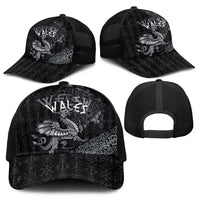 Welsh Celtic Culture Baseball Net Cap Wales Y Ddraig Goch with Runes Symbols - Wonder Print Shop