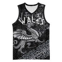 Welsh Celtic Culture Basketball Jersey Wales Y Ddraig Goch with Runes Symbols - Wonder Print Shop