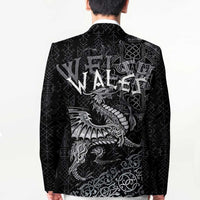 Welsh Celtic Culture Blazer Wales Y Ddraig Goch with Runes Symbols - Wonder Print Shop