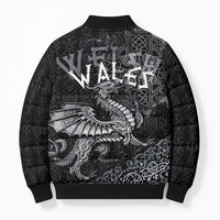 Welsh Celtic Culture Bomber Puffer Jacket Wales Y Ddraig Goch with Runes Symbols - Wonder Print Shop