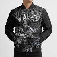 Welsh Celtic Culture Bomber Puffer Jacket Wales Y Ddraig Goch with Runes Symbols - Wonder Print Shop