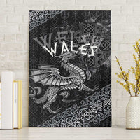 Welsh Celtic Culture Canvas Wall Art Wales Y Ddraig Goch with Runes Symbols - Wonder Print Shop