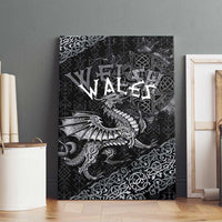 Welsh Celtic Culture Canvas Wall Art Wales Y Ddraig Goch with Runes Symbols - Wonder Print Shop