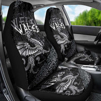 Welsh Celtic Culture Car Seat Cover Wales Y Ddraig Goch with Runes Symbols - Wonder Print Shop