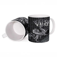 Welsh Celtic Culture Ceramic Mug Wales Y Ddraig Goch with Runes Symbols - Wonder Print Shop