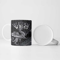 Welsh Celtic Culture Ceramic Mug Wales Y Ddraig Goch with Runes Symbols - Wonder Print Shop