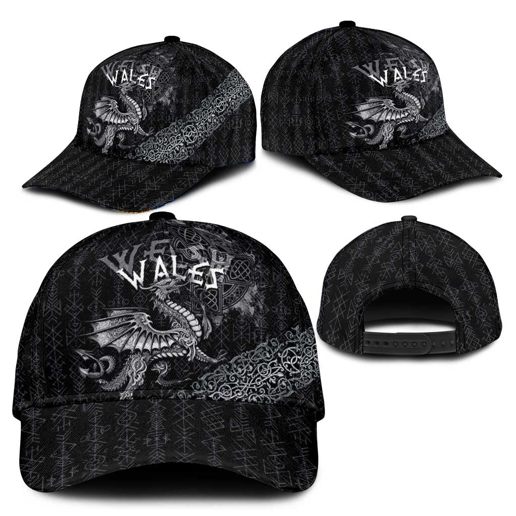 Welsh Celtic Culture Classic Cap Wales Y Ddraig Goch with Runes Symbols - Wonder Print Shop