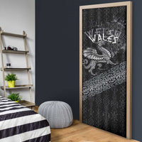 Welsh Celtic Culture Door Cover Wales Y Ddraig Goch with Runes Symbols - Wonder Print Shop