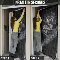 Welsh Celtic Culture Door Cover Wales Y Ddraig Goch with Runes Symbols - Wonder Print Shop