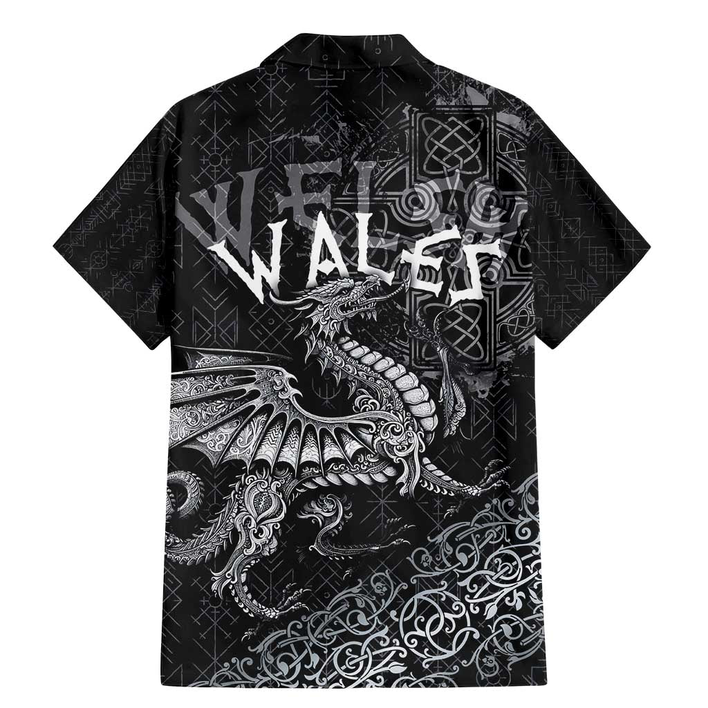 Welsh Celtic Culture Family Matching Mermaid Dress and Hawaiian Shirt Wales Y Ddraig Goch with Runes Symbols - Wonder Print Shop