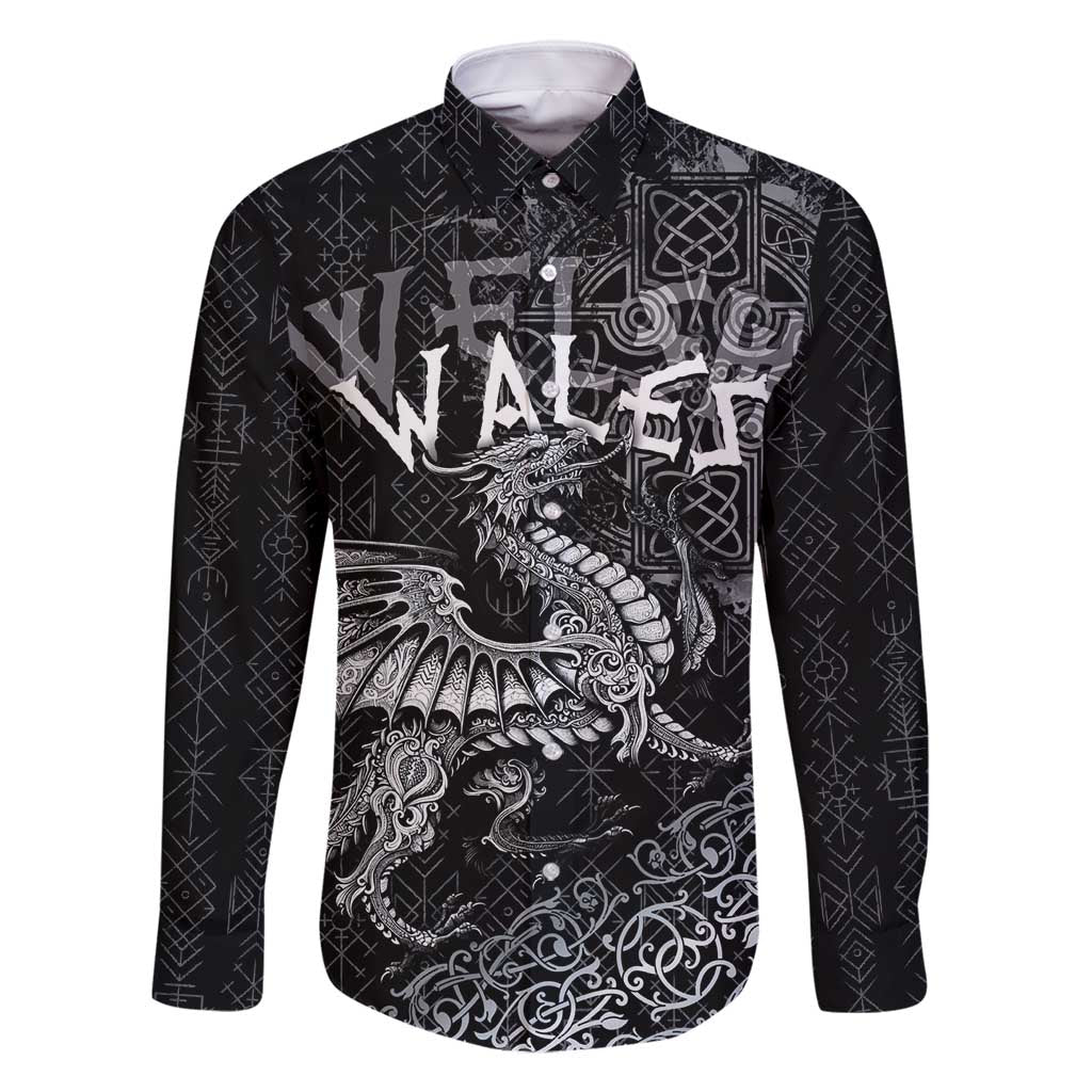 Welsh Celtic Culture Family Matching Mermaid Dress and Hawaiian Shirt Wales Y Ddraig Goch with Runes Symbols - Wonder Print Shop