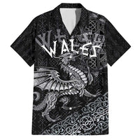 Welsh Celtic Culture Family Matching Off Shoulder Short Dress and Hawaiian Shirt Wales Y Ddraig Goch with Runes Symbols - Wonder Print Shop