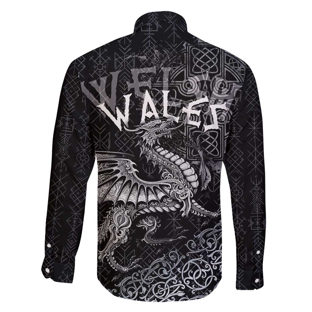 Welsh Celtic Culture Family Matching Puletasi and Hawaiian Shirt Wales Y Ddraig Goch with Runes Symbols - Wonder Print Shop