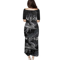 Welsh Celtic Culture Family Matching Puletasi and Hawaiian Shirt Wales Y Ddraig Goch with Runes Symbols - Wonder Print Shop