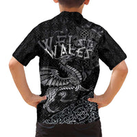 Welsh Celtic Culture Family Matching Tank Maxi Dress and Hawaiian Shirt Wales Y Ddraig Goch with Runes Symbols - Wonder Print Shop