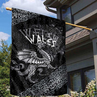 Welsh Celtic Culture Garden Flag Wales Y Ddraig Goch with Runes Symbols - Wonder Print Shop