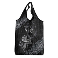 Welsh Celtic Culture Grocery Bag Wales Y Ddraig Goch with Runes Symbols - Wonder Print Shop