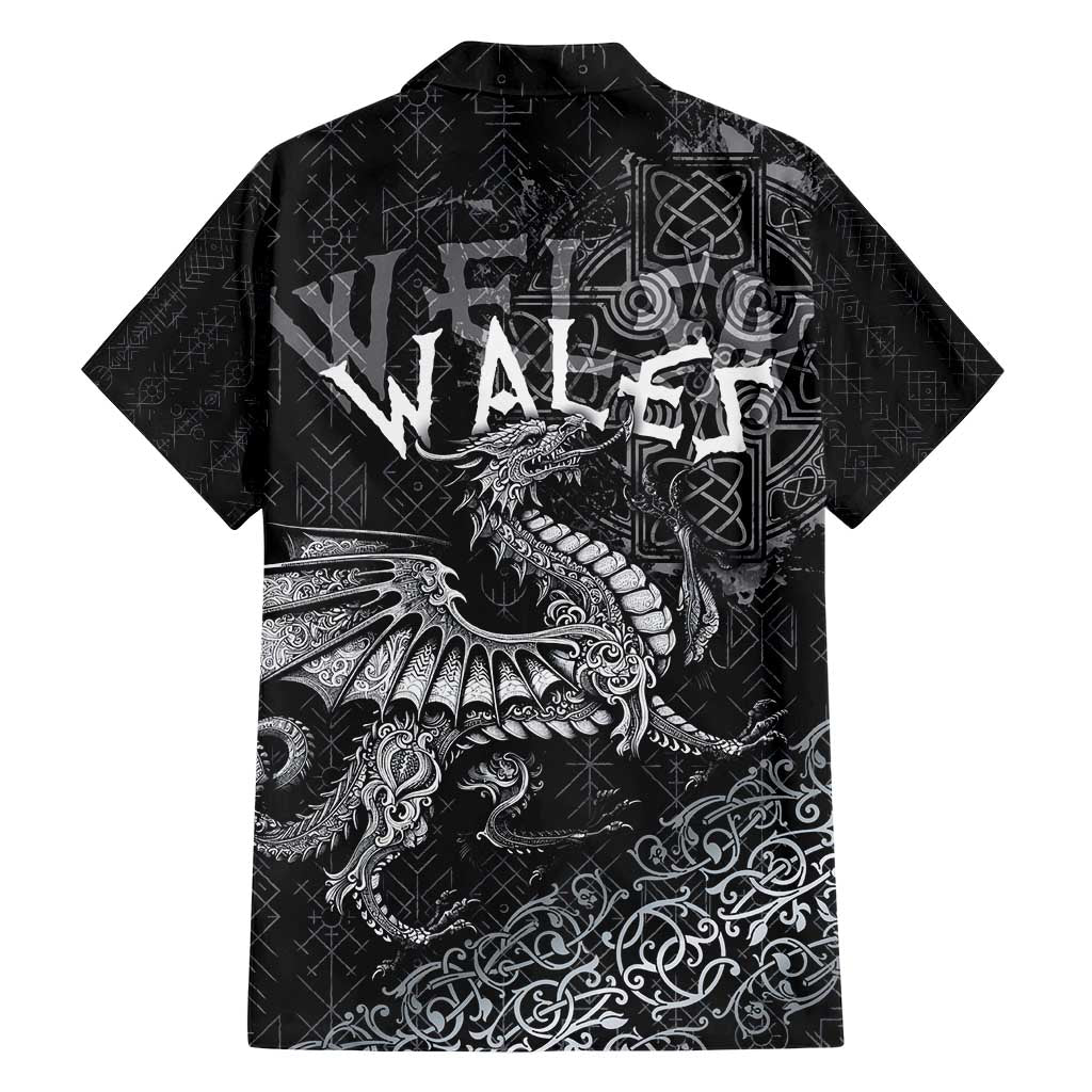 Welsh Celtic Culture Hawaiian Shirt Wales Y Ddraig Goch with Runes Symbols - Wonder Print Shop
