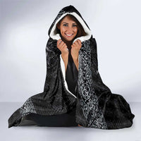 Welsh Celtic Culture Hooded Blanket Wales Y Ddraig Goch with Runes Symbols - Wonder Print Shop