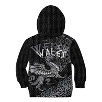 Welsh Celtic Culture Kid Hoodie Wales Y Ddraig Goch with Runes Symbols - Wonder Print Shop