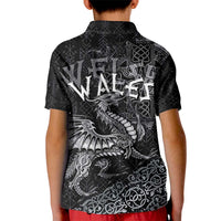 Welsh Celtic Culture Kid Polo Shirt Wales Y Ddraig Goch with Runes Symbols - Wonder Print Shop