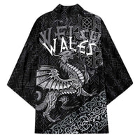 Welsh Celtic Culture Kimono Wales Y Ddraig Goch with Runes Symbols - Wonder Print Shop