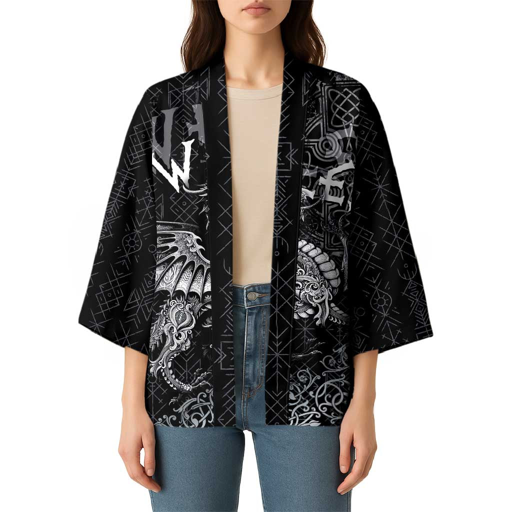 Welsh Celtic Culture Kimono Wales Y Ddraig Goch with Runes Symbols - Wonder Print Shop