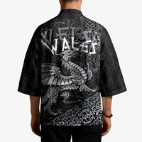 Welsh Celtic Culture Kimono Wales Y Ddraig Goch with Runes Symbols - Wonder Print Shop