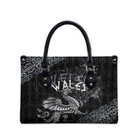 Welsh Celtic Culture Leather Bag Wales Y Ddraig Goch with Runes Symbols - Wonder Print Shop