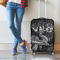 Welsh Celtic Culture Luggage Cover Wales Y Ddraig Goch with Runes Symbols - Wonder Print Shop