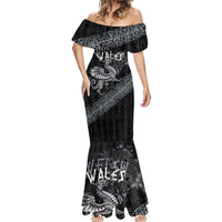 Welsh Celtic Culture Mermaid Dress Wales Y Ddraig Goch with Runes Symbols - Wonder Print Shop
