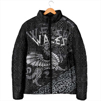 Welsh Celtic Culture Padded Jacket Wales Y Ddraig Goch with Runes Symbols - Wonder Print Shop