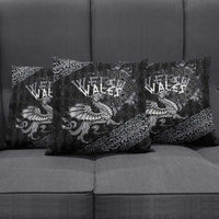 Welsh Celtic Culture Pillow Cover Wales Y Ddraig Goch with Runes Symbols - Wonder Print Shop