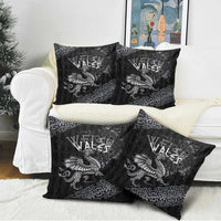Welsh Celtic Culture Pillow Cover Wales Y Ddraig Goch with Runes Symbols - Wonder Print Shop