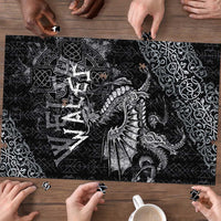 Welsh Celtic Culture Puzzle Wales Y Ddraig Goch with Runes Symbols - Wonder Print Shop