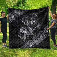 Welsh Celtic Culture Quilt Wales Y Ddraig Goch with Runes Symbols - Wonder Print Shop