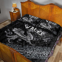 Welsh Celtic Culture Quilt Bed Set Wales Y Ddraig Goch with Runes Symbols - Wonder Print Shop