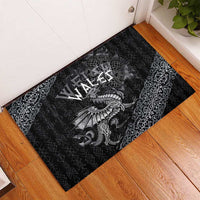 Welsh Celtic Culture Rubber Doormat Wales Y Ddraig Goch with Runes Symbols - Wonder Print Shop
