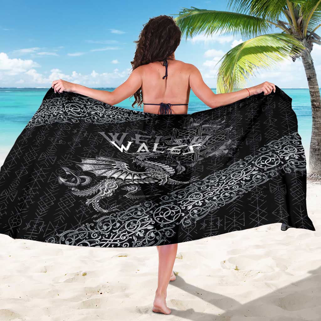 Welsh Celtic Culture Sarong Wales Y Ddraig Goch with Runes Symbols - Wonder Print Shop