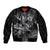 Welsh Celtic Culture Sleeve Zip Bomber Jacket Wales Y Ddraig Goch with Runes Symbols - Wonder Print Shop