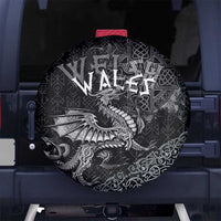 Welsh Celtic Culture Spare Tire Cover Wales Y Ddraig Goch with Runes Symbols - Wonder Print Shop
