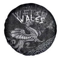 Welsh Celtic Culture Spare Tire Cover Wales Y Ddraig Goch with Runes Symbols - Wonder Print Shop