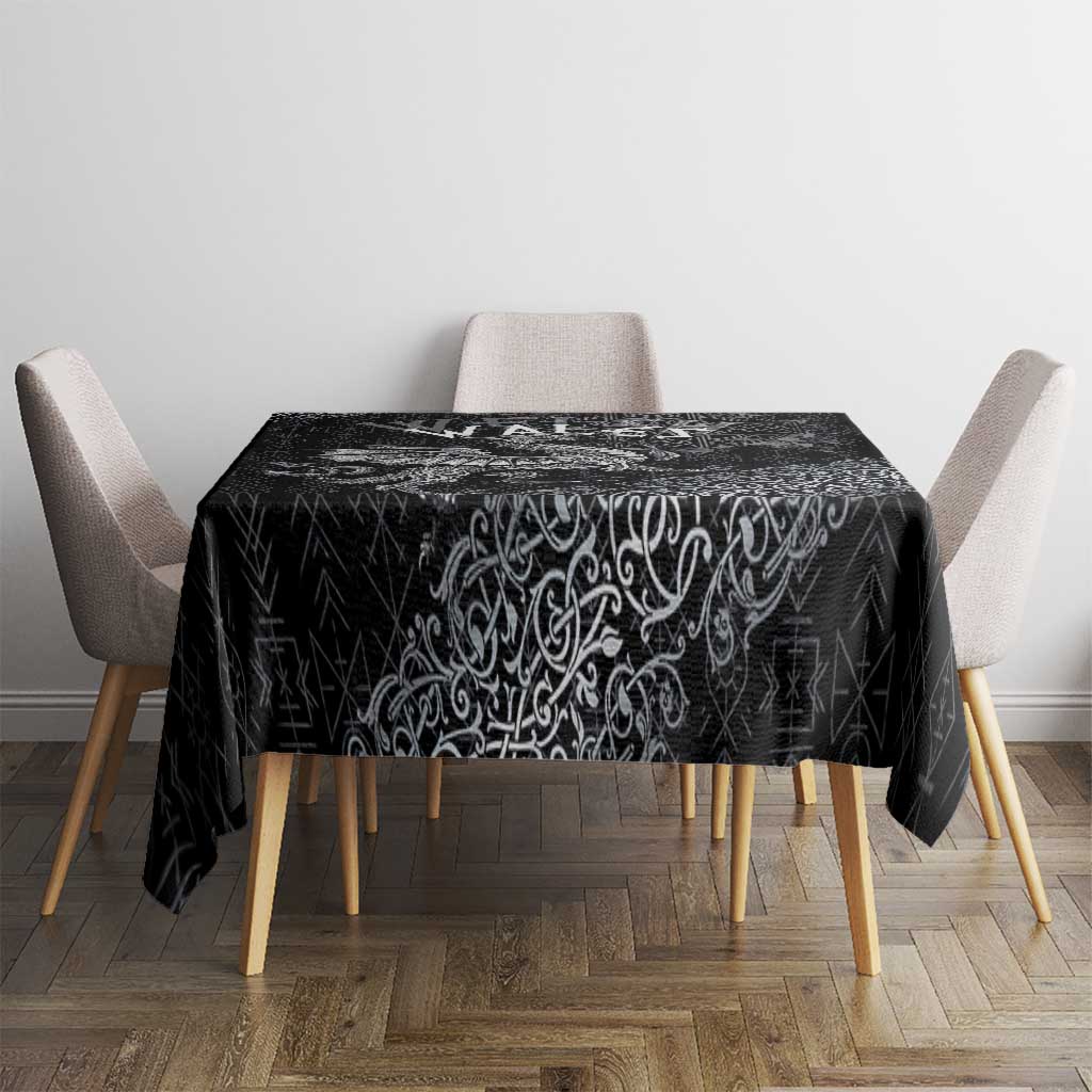 Welsh Celtic Culture Tablecloth Wales Y Ddraig Goch with Runes Symbols - Wonder Print Shop