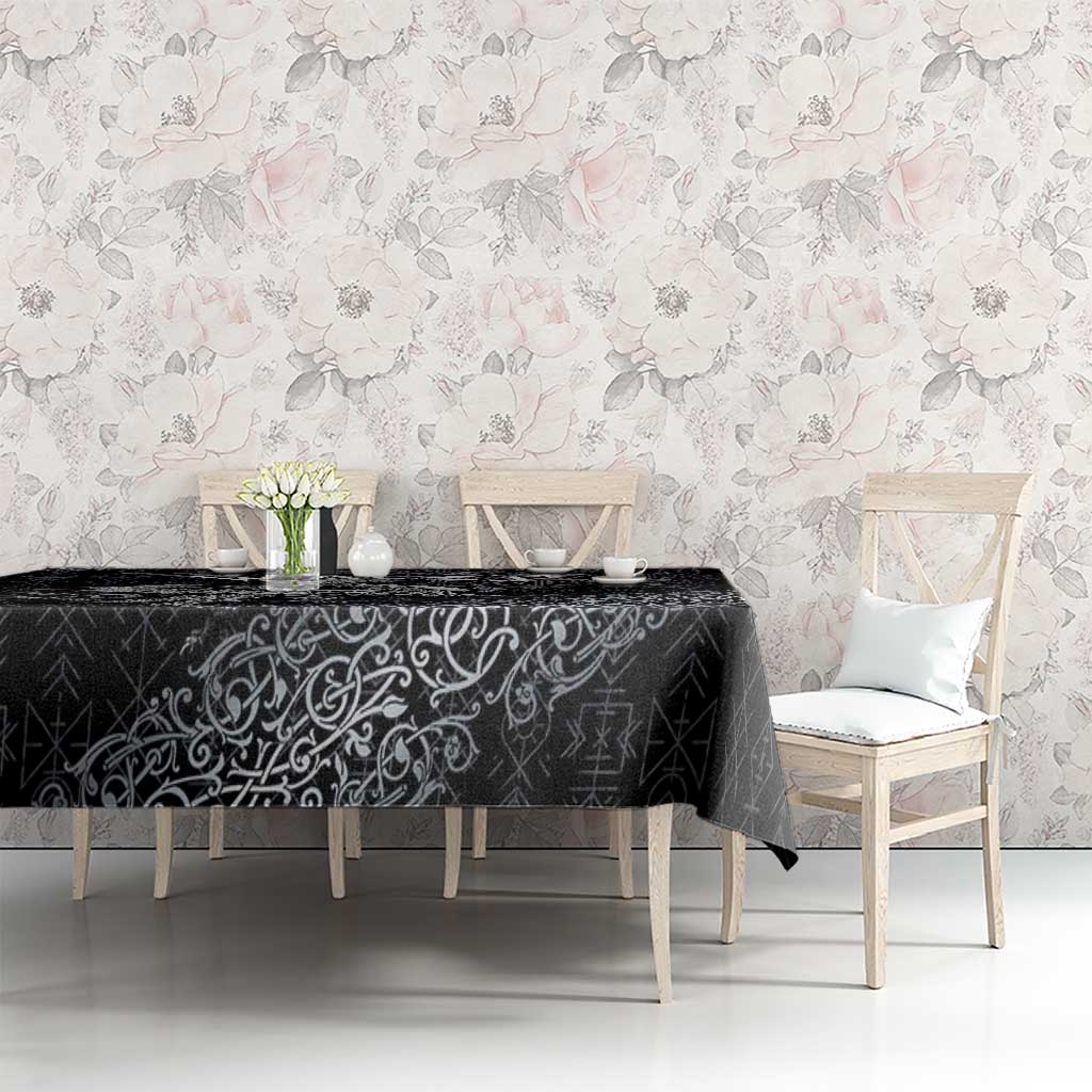 Welsh Celtic Culture Tablecloth Wales Y Ddraig Goch with Runes Symbols - Wonder Print Shop