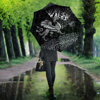 Welsh Celtic Culture Umbrella Wales Y Ddraig Goch with Runes Symbols - Wonder Print Shop