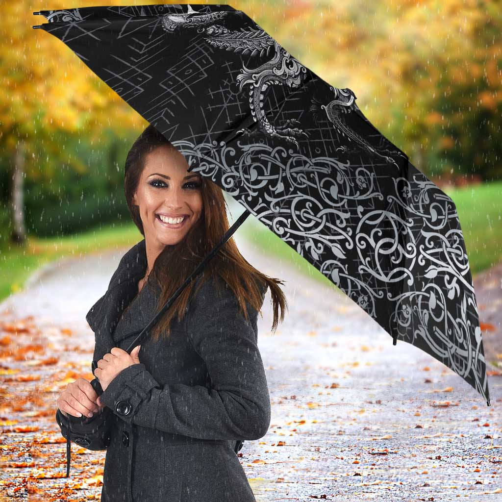 Welsh Celtic Culture Umbrella Wales Y Ddraig Goch with Runes Symbols - Wonder Print Shop