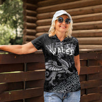 Welsh Celtic Culture Women Polo Shirt Wales Y Ddraig Goch with Runes Symbols - Wonder Print Shop