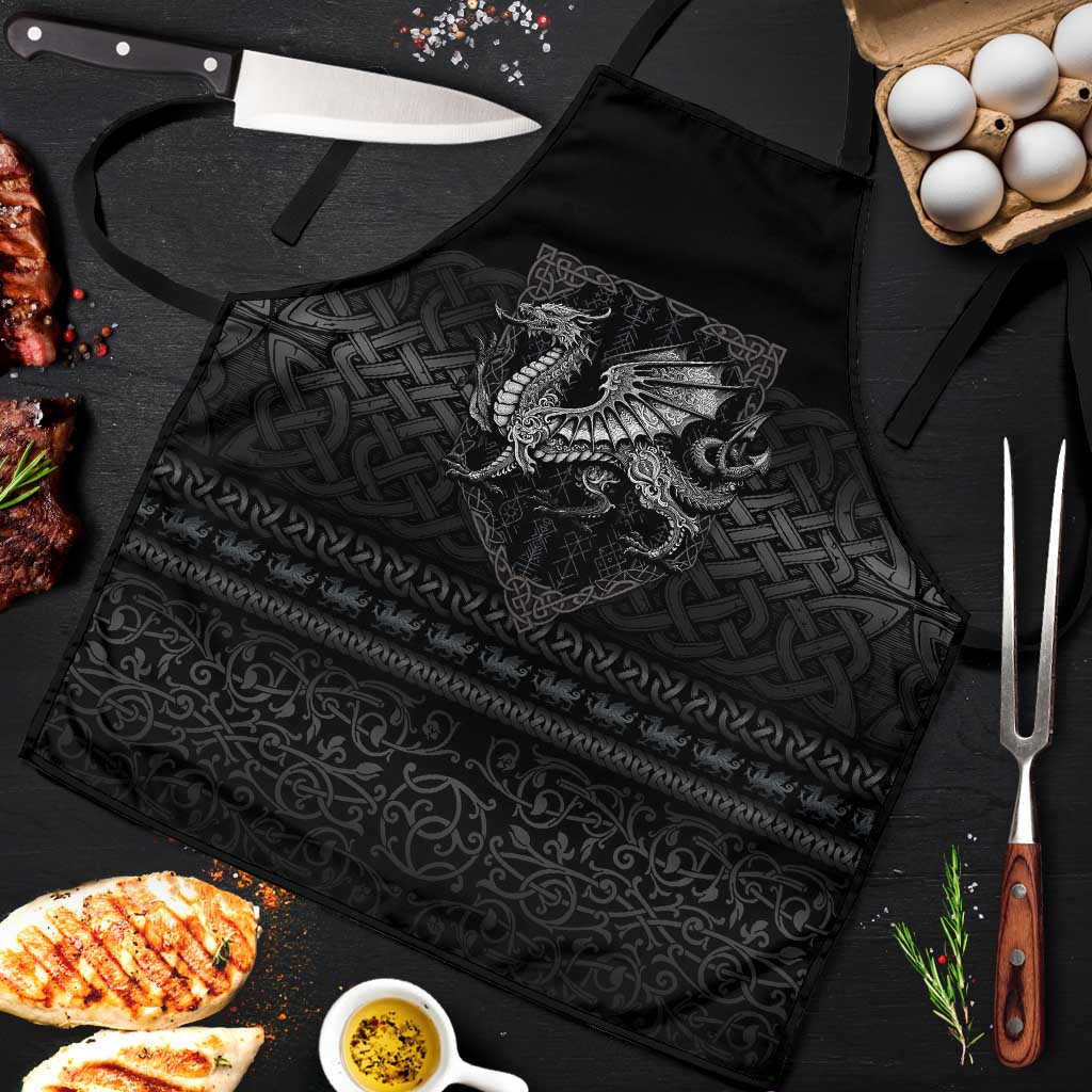 Welsh Celtic Culture Apron Wales Y Ddraig Goch with Knot - Wonder Print Shop